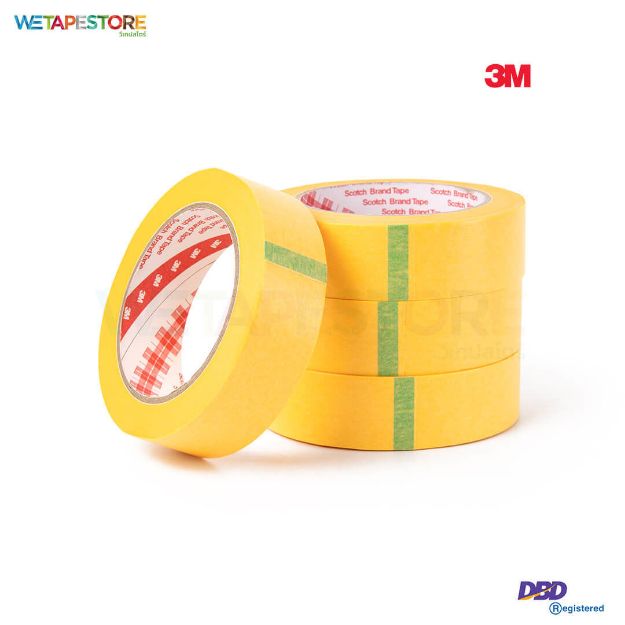 Picture of 3M 244 Yellow Masking Tape วาชิเทป เทปกาวหน้าเดียว